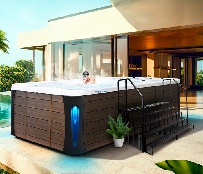 Calspas hot tub being used in a family setting - Gardena